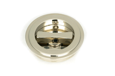 From The Anvil - Polished Nickel 60mm Art Deco Round Pull - Privacy Set | Sku. 50164 | Trade Door Handles.