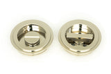 From The Anvil - Polished Nickel 60mm Art Deco Round Pull - Privacy Set | Sku. 50164 | Trade Door Handles.