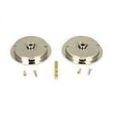 From The Anvil - Polished Nickel 75mm Art Deco Round Pull - Privacy Set | Sku. 50165 | Trade Door Handles.
