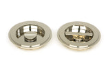 From The Anvil - Polished Nickel 75mm Art Deco Round Pull - Privacy Set | Sku. 50165 | Trade Door Handles.