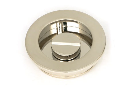 From The Anvil - Polished Nickel 60mm Plain Round Pull - Privacy Set | Sku. 50166 | Trade Door Handles.
