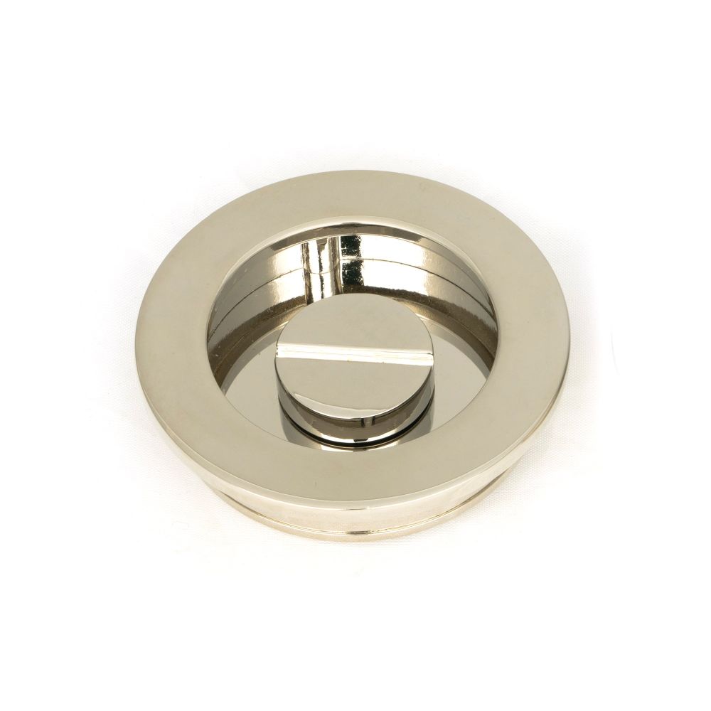 From The Anvil - Polished Nickel 60mm Plain Round Pull - Privacy Set | Sku. 50166 | Trade Door Handles.