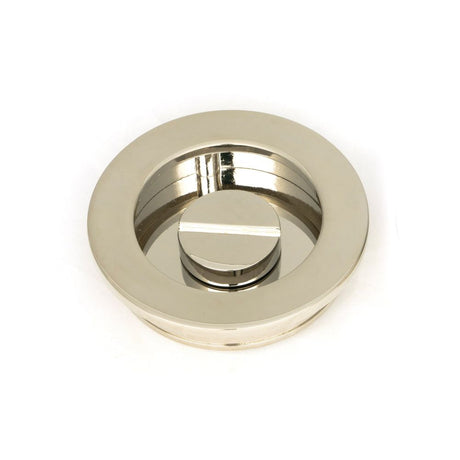 From The Anvil - Polished Nickel 60mm Plain Round Pull - Privacy Set | Sku. 50166 | Trade Door Handles.