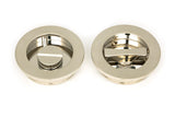 From The Anvil - Polished Nickel 60mm Plain Round Pull - Privacy Set | Sku. 50166 | Trade Door Handles.