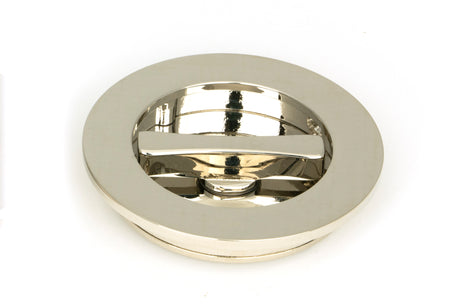 From The Anvil - Polished Nickel 75mm Plain Round Pull - Privacy Set | Sku. 50167 | Trade Door Handles.