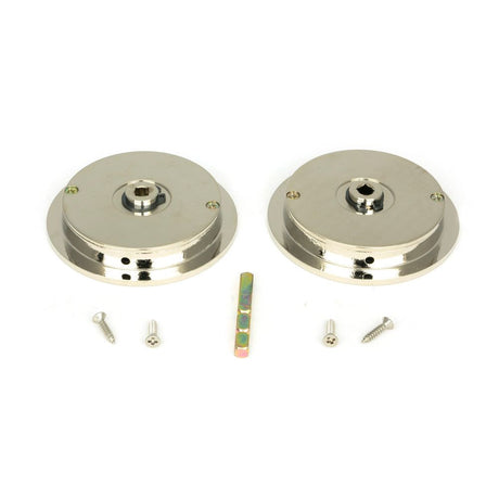 From The Anvil - Polished Nickel 75mm Plain Round Pull - Privacy Set | Sku. 50167 | Trade Door Handles.
