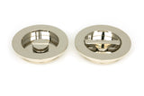 From The Anvil - Polished Nickel 75mm Plain Round Pull - Privacy Set | Sku. 50167 | Trade Door Handles.