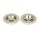 From The Anvil - Polished Nickel 75mm Plain Round Pull - Privacy Set | Sku. 50167 | Trade Door Handles.