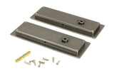 From The Anvil - Pewter 175mm Art Deco Rectangular Pull - Privacy Set | Sku. 50174 | Trade Door Handles.