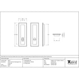 From The Anvil - Pewter 175mm Art Deco Rectangular Pull - Privacy Set | Sku. 50174 | Trade Door Handles.