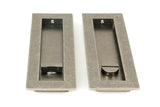 From The Anvil - Pewter 175mm Plain Rectangular Pull - Privacy Set | Sku. 50176 | Trade Door Handles.