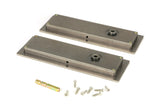 From The Anvil - Pewter 175mm Plain Rectangular Pull - Privacy Set | Sku. 50176 | Trade Door Handles.