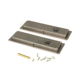 From The Anvil - Pewter 175mm Plain Rectangular Pull - Privacy Set | Sku. 50176 | Trade Door Handles.