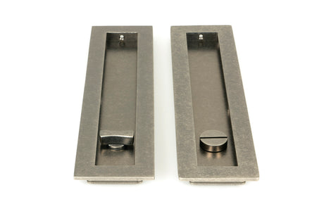 From The Anvil - Pewter 250mm Plain Rectangular Pull - Privacy Set | Sku. 50177 | Trade Door Handles.