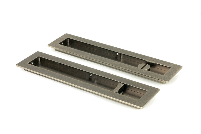 From The Anvil - Pewter 250mm Plain Rectangular Pull - Privacy Set | Sku. 50177 | Trade Door Handles.