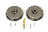 From The Anvil - Pewter 60mm Art Deco Round Pull - Privacy Set | Sku. 50182 | Trade Door Handles.