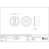 From The Anvil - Pewter 60mm Art Deco Round Pull - Privacy Set | Sku. 50182 | Trade Door Handles.