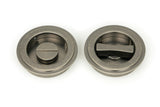 From The Anvil - Pewter 60mm Art Deco Round Pull - Privacy Set | Sku. 50182 | Trade Door Handles.