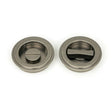 From The Anvil - Pewter 60mm Art Deco Round Pull - Privacy Set | Sku. 50182 | Trade Door Handles.