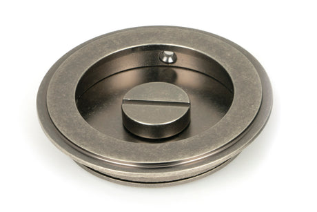 From The Anvil - Pewter 75mm Art Deco Round Pull - Privacy Set | Sku. 50183 | Trade Door Handles.