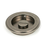 From The Anvil - Pewter 75mm Art Deco Round Pull - Privacy Set | Sku. 50183 | Trade Door Handles.