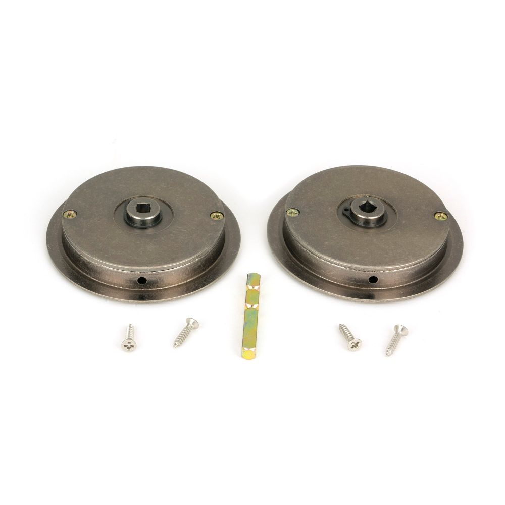 From The Anvil - Pewter 75mm Art Deco Round Pull - Privacy Set | Sku. 50183 | Trade Door Handles.