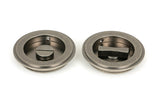 From The Anvil - Pewter 75mm Art Deco Round Pull - Privacy Set | Sku. 50183 | Trade Door Handles.