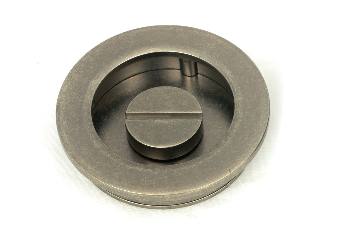 From The Anvil - Pewter 60mm Plain Round Pull - Privacy Set | Sku. 50184 | Trade Door Handles.