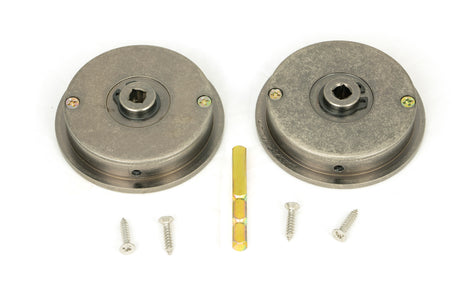 From The Anvil - Pewter 60mm Plain Round Pull - Privacy Set | Sku. 50184 | Trade Door Handles.