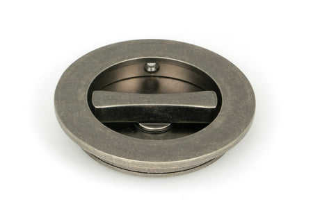 From The Anvil - Pewter 75mm Plain Round Pull - Privacy Set | Sku. 50185 | Trade Door Handles.