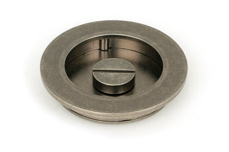 From The Anvil - Pewter 75mm Plain Round Pull - Privacy Set | Sku. 50185 | Trade Door Handles.