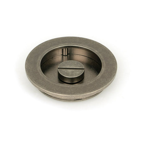 From The Anvil - Pewter 75mm Plain Round Pull - Privacy Set | Sku. 50185 | Trade Door Handles.