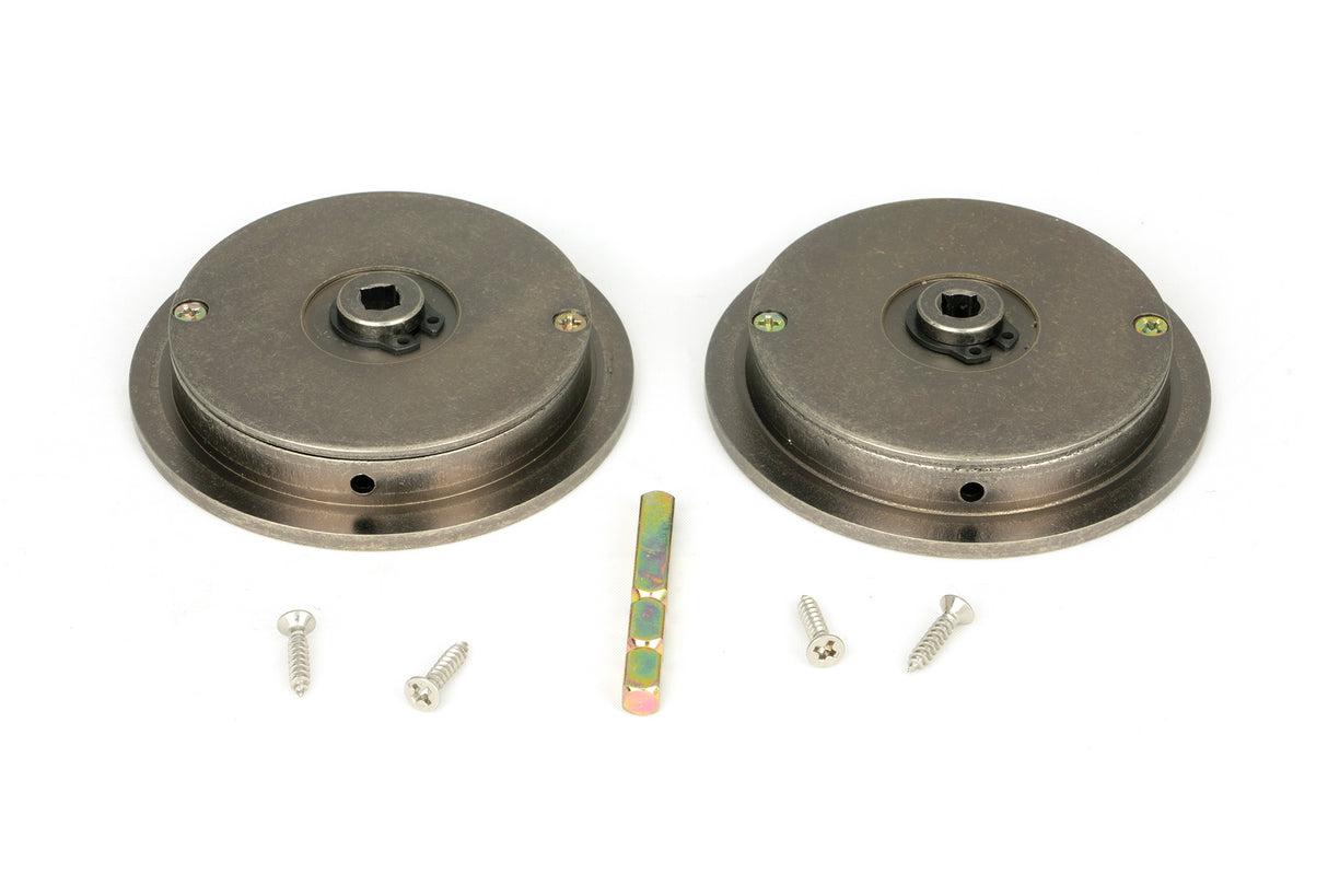 From The Anvil - Pewter 75mm Plain Round Pull - Privacy Set | Sku. 50185 | Trade Door Handles.