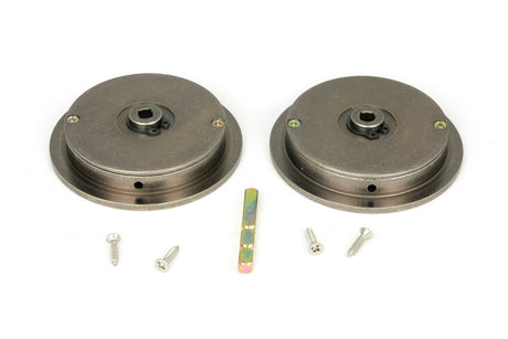 From The Anvil - Pewter 75mm Plain Round Pull - Privacy Set | Sku. 50185 | Trade Door Handles.