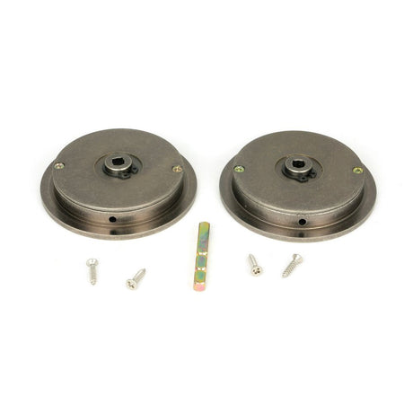 From The Anvil - Pewter 75mm Plain Round Pull - Privacy Set | Sku. 50185 | Trade Door Handles.