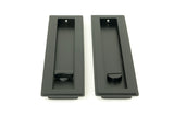 From The Anvil - Matt Black 250mm Art Deco Rectangular Pull - Privacy Set | Sku. 50211 | Trade Door Handles.