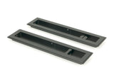 From The Anvil - Matt Black 250mm Art Deco Rectangular Pull - Privacy Set | Sku. 50211 | Trade Door Handles.