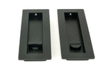 From The Anvil - Matt Black 175mm Plain Rectangular Pull - Privacy Set | Sku. 50212 | Trade Door Handles.