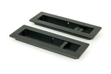 From The Anvil - Matt Black 175mm Plain Rectangular Pull - Privacy Set | Sku. 50212 | Trade Door Handles.