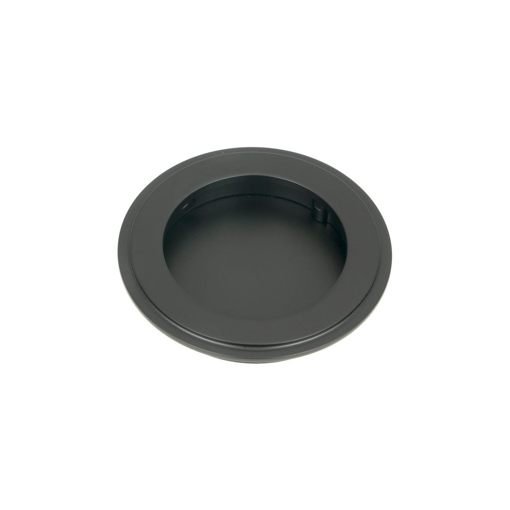 From The Anvil - Matt Black 75mm Art Deco Round Pull | Sku. 50215 | Trade Door Handles.