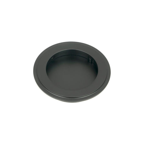 From The Anvil - Matt Black 75mm Art Deco Round Pull | Sku. 50215 | Trade Door Handles.