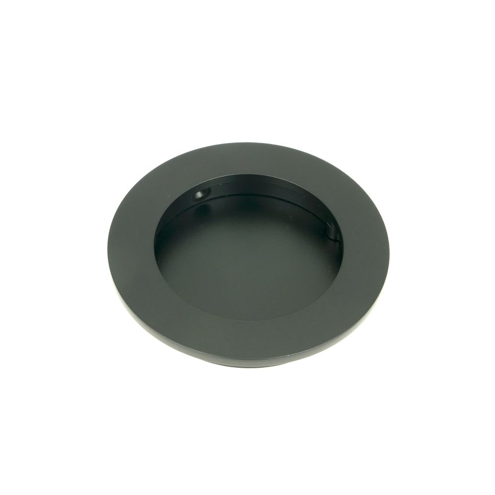 From The Anvil - Matt Black 75mm Plain Round Pull | Sku. 50217 | Trade Door Handles.