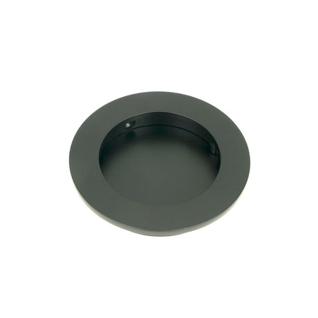 From The Anvil - Matt Black 75mm Plain Round Pull | Sku. 50217 | Trade Door Handles.