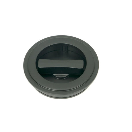 From The Anvil - Matt Black 60mm Art Deco Round Pull - Privacy Set | Sku. 50218 | Trade Door Handles.