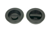 From The Anvil - Matt Black 60mm Art Deco Round Pull - Privacy Set | Sku. 50218 | Trade Door Handles.