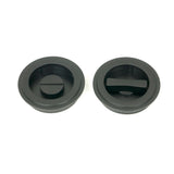 From The Anvil - Matt Black 60mm Art Deco Round Pull - Privacy Set | Sku. 50218 | Trade Door Handles.