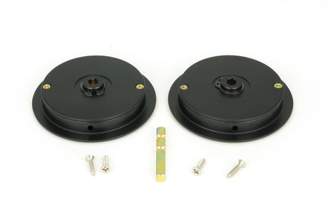 From The Anvil - Matt Black 75mm Art Deco Round Pull - Privacy Set | Sku. 50219 | Trade Door Handles.