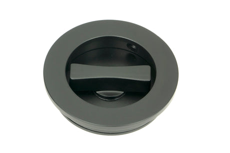 From The Anvil - Matt Black 60mm Plain Round Pull - Privacy Set | Sku. 50220 | Trade Door Handles.