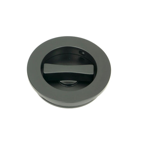 From The Anvil - Matt Black 60mm Plain Round Pull - Privacy Set | Sku. 50220 | Trade Door Handles.