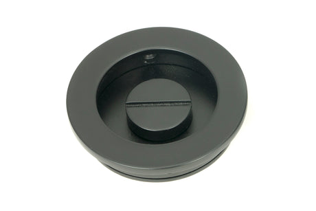 From The Anvil - Matt Black 60mm Plain Round Pull - Privacy Set | Sku. 50220 | Trade Door Handles.